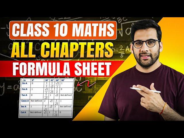 Class 10 Maths complete formula sheet |  All Chapters #boardexams #class10