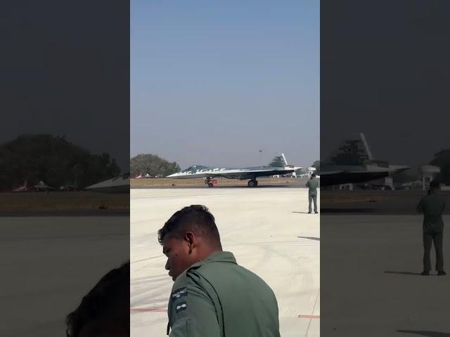 Su -57 Russian Fighter Aircraft   #bangalore  #airshow #creators #aircraft  #airforce #aeroindia2025