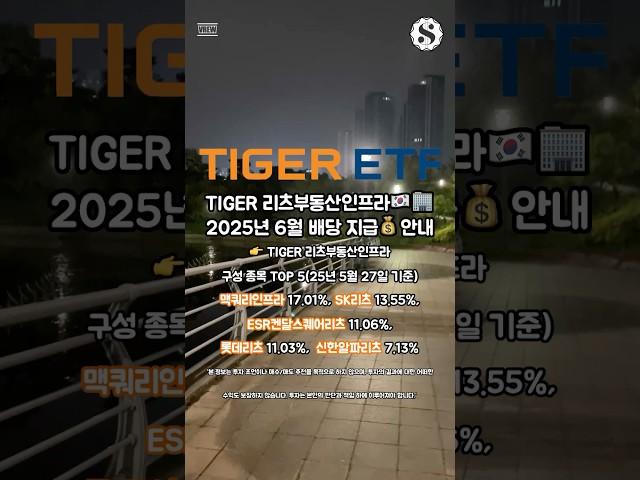TIGER 리츠부동산인프라 25년 6월 배당 지급 안내