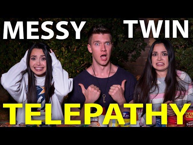 MESSY TWIN TELEPATHY CHALLENGE w/the Merrell Twins | Collins Key
