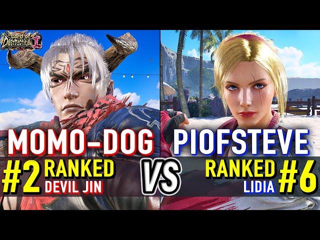 T8  MOMO-DOG (#2 Ranked Devil Jin) vs PIOFSTEVE (#6 Ranked Lidia)  Tekken 8 High Level Gameplay