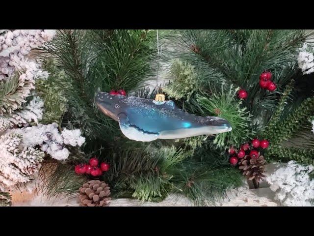 Humpback Whale - Glass Christmas Ornament