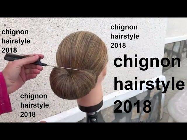 chignon hairstyle - Amal Hermuz - chignon for long hair -hair bun