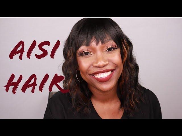 Aisi hair | Under $20 Amazon Wavy Bob with Bangs wig Banger! | Miss Khrissy