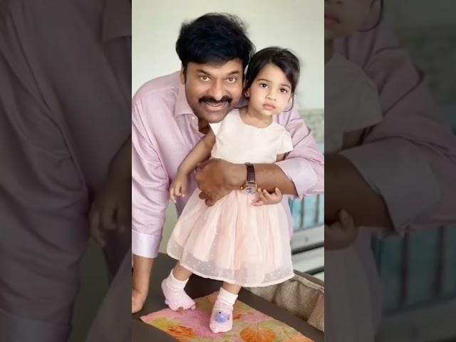 chiranjeevi with his grand daughter and ram charan with his sisters daughter#please subscribe