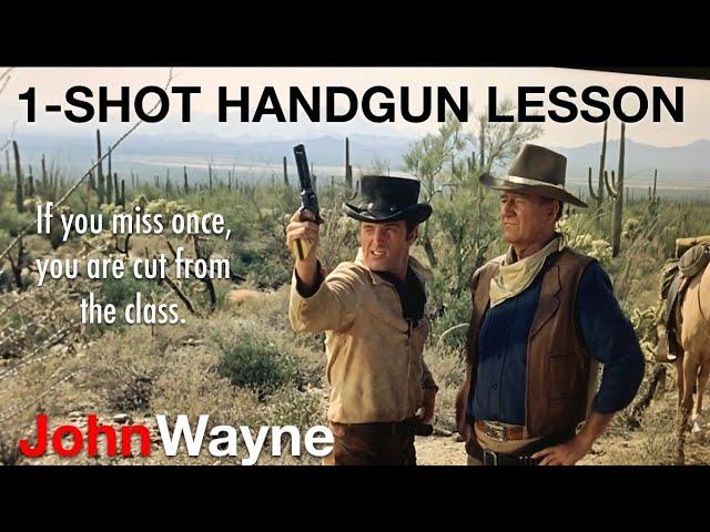 John Wayne's 1-Shot Handgun Lesson ~ Rex Reviews