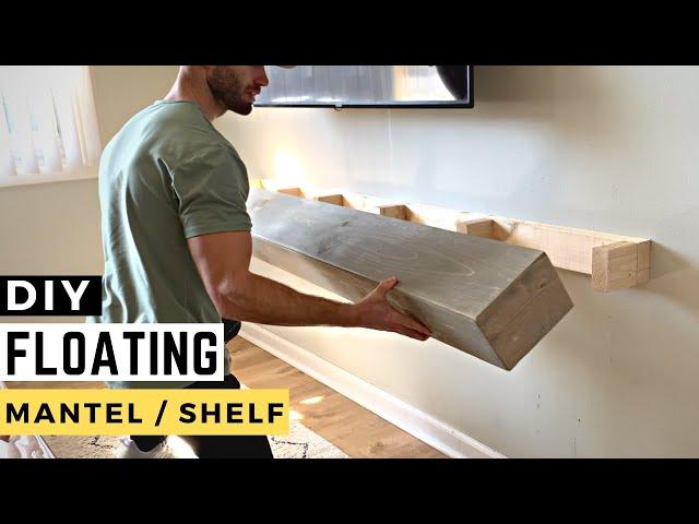 How to Build a Floating Mantel (DIY Floating Mantel / Shelf Built from Scratch)