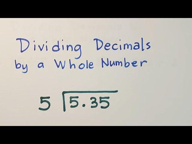 How to Divide Decimals by a Whole Number? Basic Math Review on Decimals