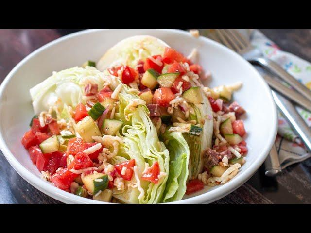 Italian Antipasto Salad with Wedge Lettuce Recipe - Eat Simple Food