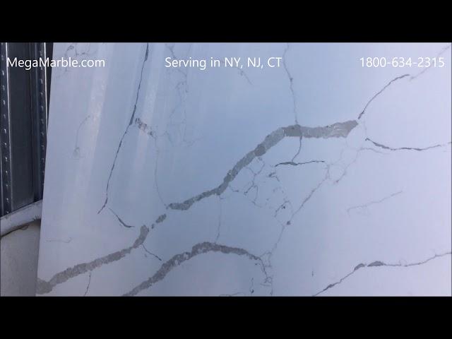 Quartz countertops that look like Calacatta marble