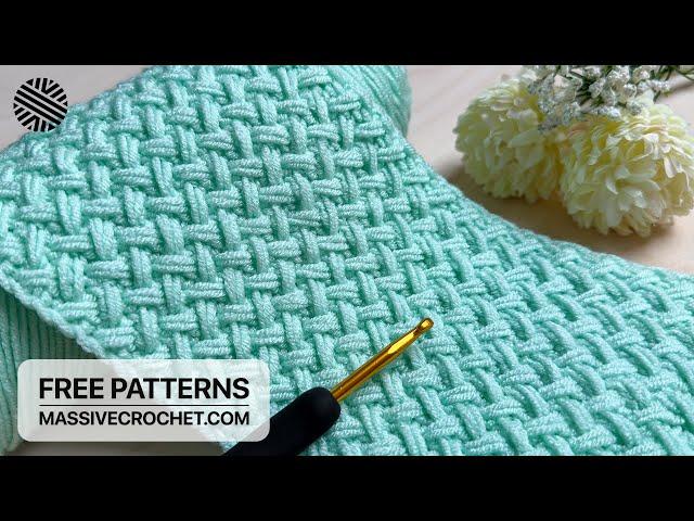 SUPER EASY (1 ROW REPEAT) Crochet Pattern for Beginners!  Crochet Stitch for Baby Blanket & Bag