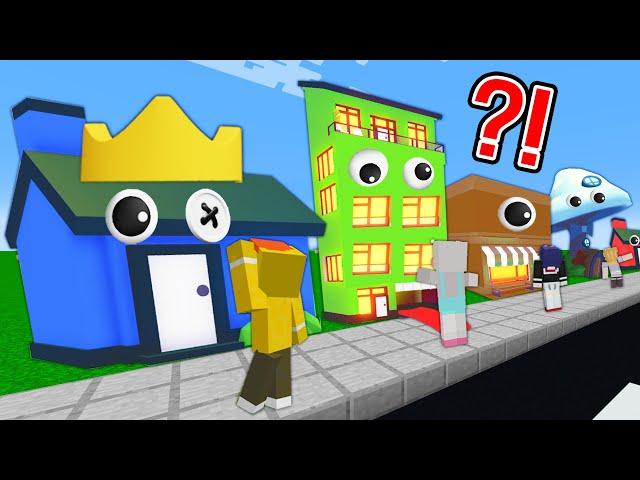 Building a Rainbow Friends House in minecraft
