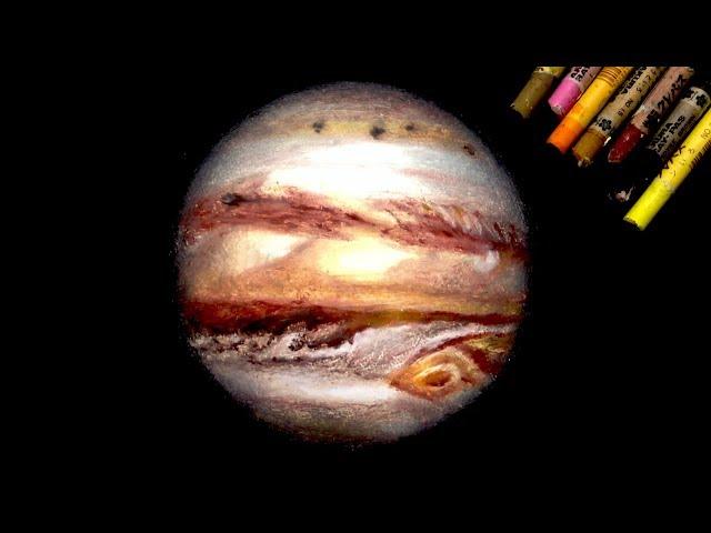 Oil pastel painting "Jupiter" by polka.