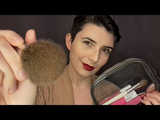 ASMR | POV Roommate Does Your Make-up ~ Whispered, personal attention, tapping, liquid make-up