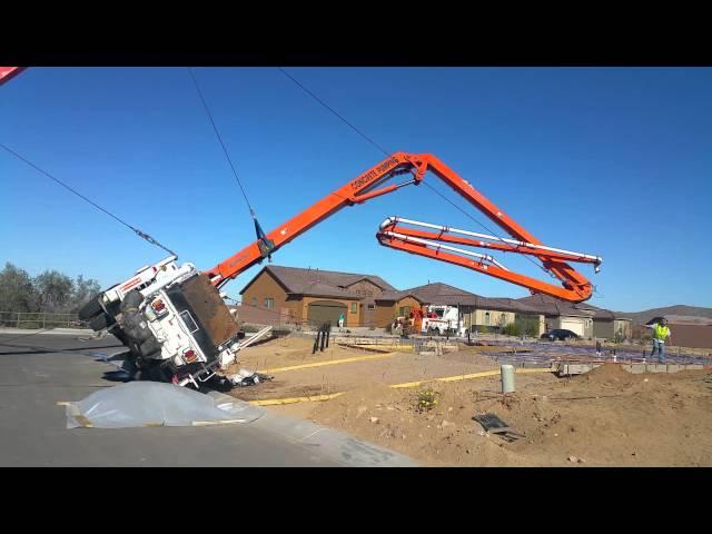 concrete pumper rollover