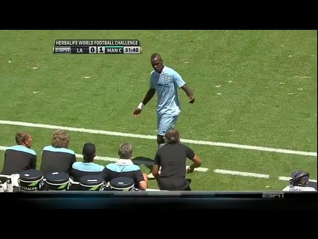 Balotelli Failed Trick Shot and Substitution