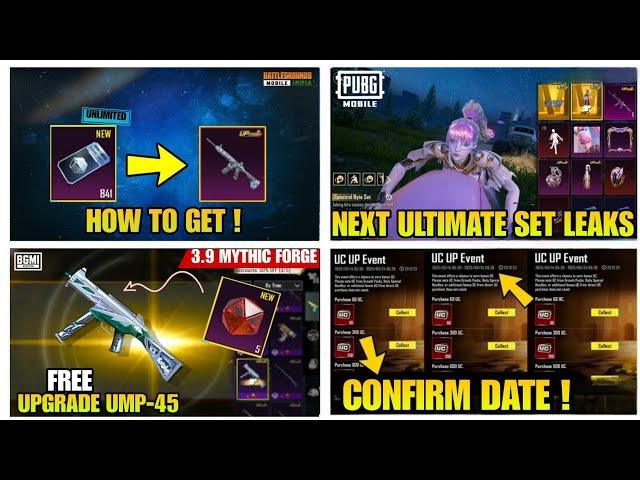  3.9 UPDATE  NEXT MYTHIC FORGE LEAKS / FREE UNLIMITED CLASSIC CRATE IN BGMI /NEXT UC UP EVENT DATE