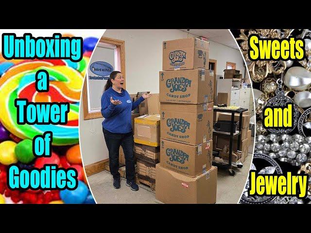 Unboxing a Tower of Goodies. We unbox so much sweets and Jewelry Check out the amazing items.