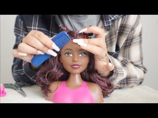 ASMR Hair Styling New Doll Head| Relaxing Hair Brushing, Combing and Soft Spoken‍️