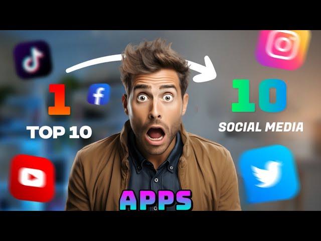 Top 10 Social Media Apps In 2024  || #top10 #top #toptrending #socialmedia #youtube #instagram