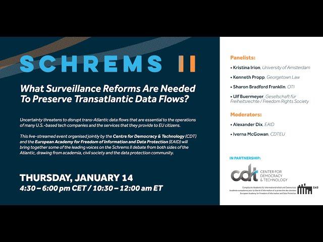 Schrems II: What Surveillance Reforms Are Needed To Preserve Transatlantic Data Flows?