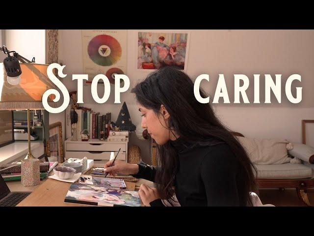 How to Stop Caring what others Think & Believe in Yourself  Painting + Studio Decoration  Art Vlog