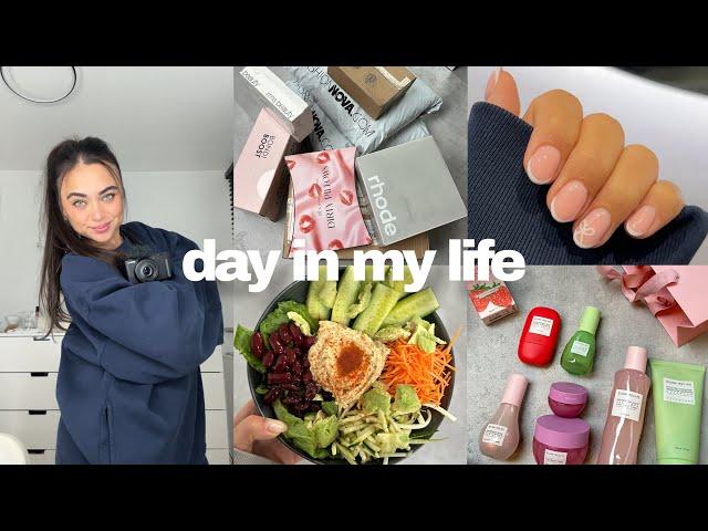 vlog  new nails, huge pr unboxing + healthy habits