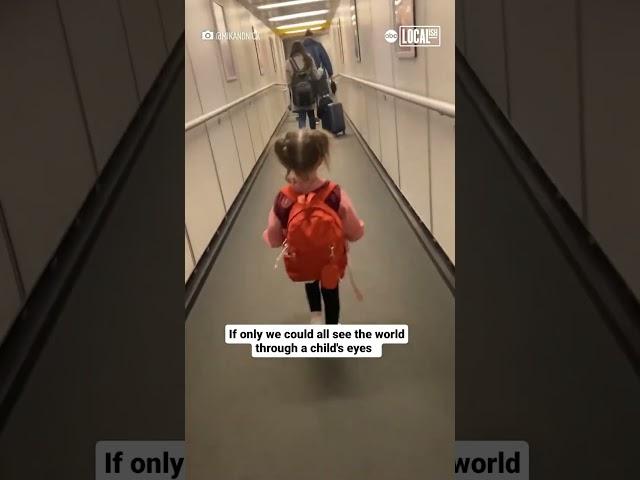 Little girl has adorable reaction to first plane trip