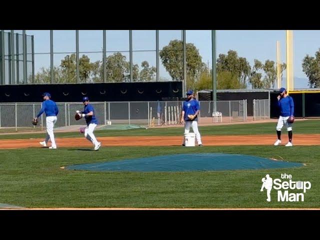 Full Cubs Infield Practice - Spring Training