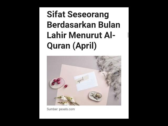 sifat seseorang berdasarkan bulan lahir menurut Al -quran