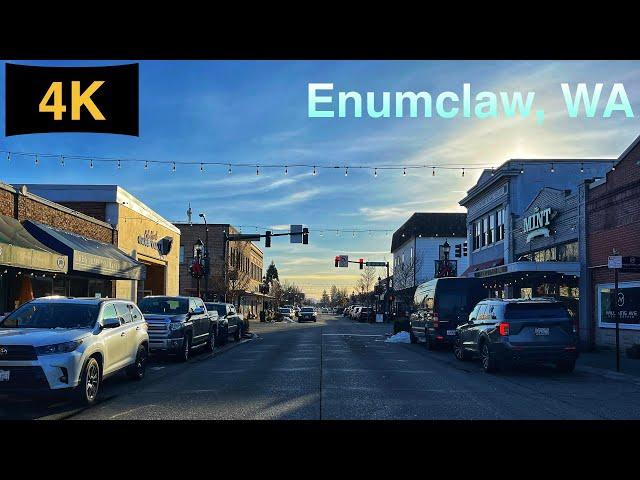 Downtown Enumclaw, WA Driving Tour in Winter 2023.