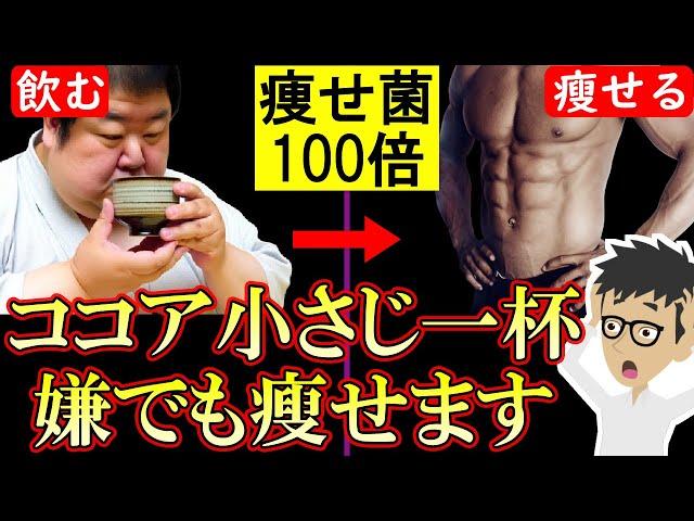 【21kg瘦せ】ココアパウダーのすごい効果4選！正しい痩せる飲み方＆注意点も解説【血糖値｜腸内環境｜カカオダイエット】