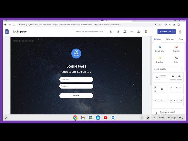 cara membuat login page multi user google site tanpa coding