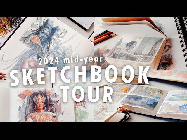 all my sketchbooks in 2024  mid-year sketchbook tour, art goals & finding my art style