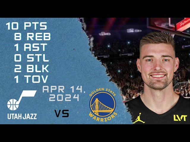 Micah Potter Player Full Highlights VS WARRIORS NBA Regular Season Game 14-04-2024