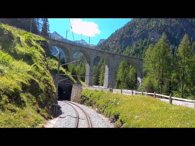  4K Chur - Albulabahn - St. Moritz summer cab ride, Switzerland [07.2020]