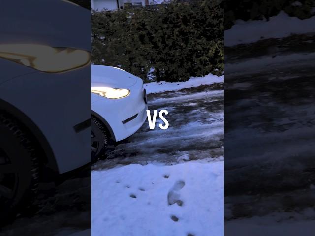 Towing with a Model Y on ICE! #teslamodely #tesla #electricsuv