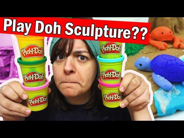 PLAY DOH SCULPTURE CHALLENGE! Trying to use Play Doh like Polymer Clay DIY Art Craft