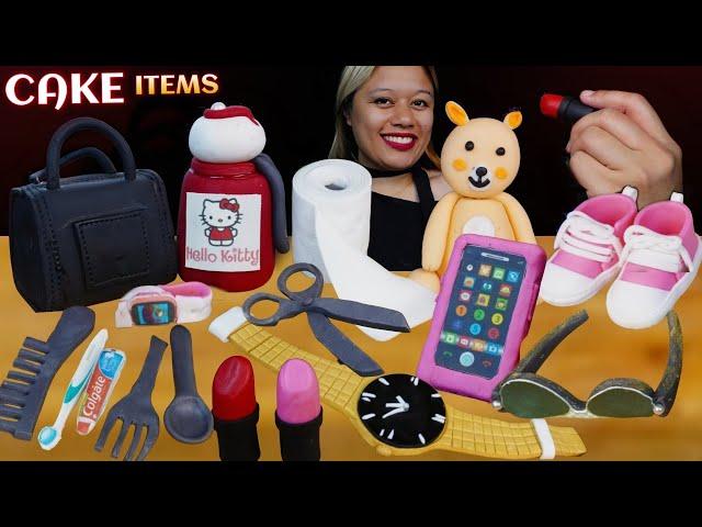 First time in Nepal: Edible Cake of Everyday use items|| eating edible lipstick,shoes,bag, bottle 