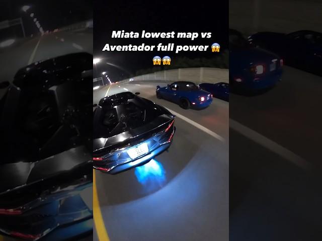 Miata lowest Map vs Aventador Full Power  #shorts #rollrace #lamborghini #miata