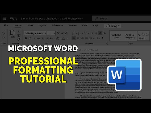 Microsoft Word: Professional Formatting Tutorial