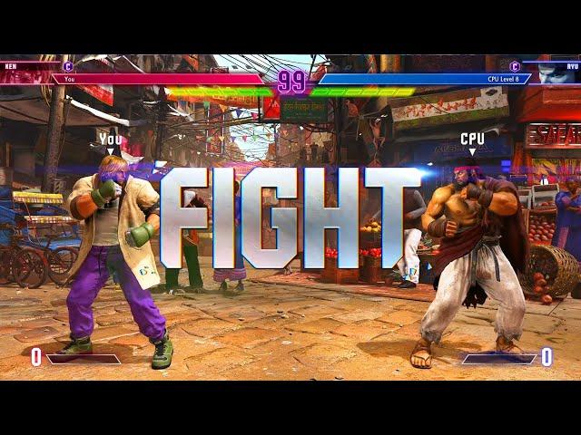 Street Fighter 6 Ken vs Ryu Gameplay No Commentary