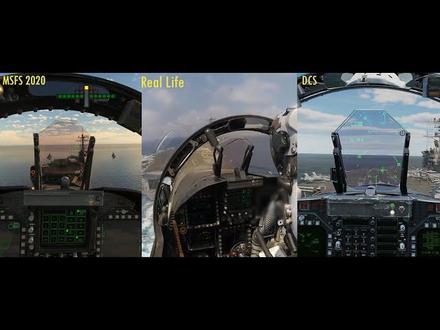 Carrier landing comparison, Real life vs DCS vs MSFS 2020