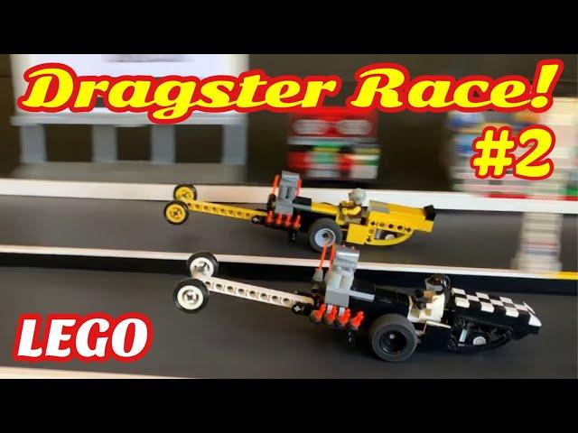 LEGO Drag Racing with DRAG BRICK Dragster Race #2 Wheelies & Close Finishes!