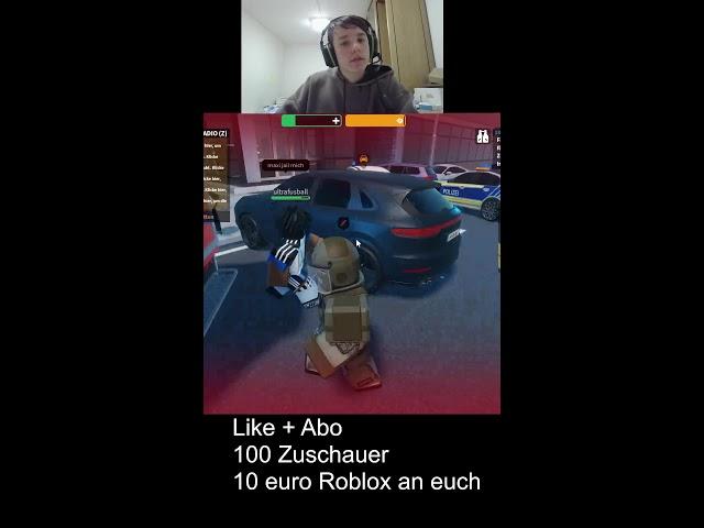 Roblox als Sek. Jeder kann mitpsielen. 10 euro Robux bei 100 Zuschauer...