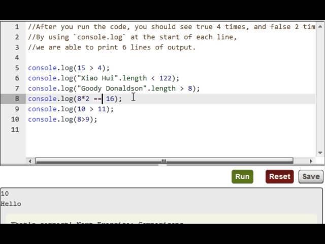 Codecademy: JavaScript Lessons- 3- Make your computer think