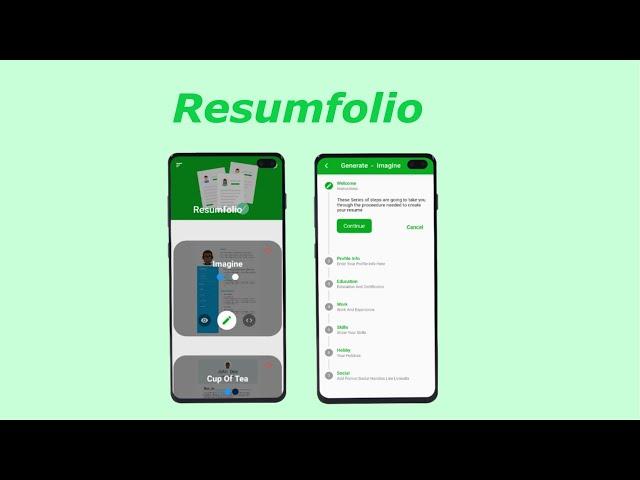 Flutter Resumfolio Mobile App demo