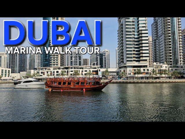 4:30pm Dubai UAE Walk Tour: Explore Dubai Marina Promenade END TO END "Sea Side" (3.23.24: 4K-UHD)