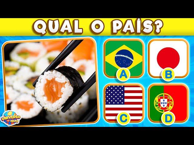 Adivinhe os PAÍSES pelas COMIDAS  Adivinhe as Comidas mais Populares do Mundo