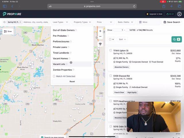 How to pull a Vacant Land List Using Propwire - Wholesaling Land Scattered & Infill Lots